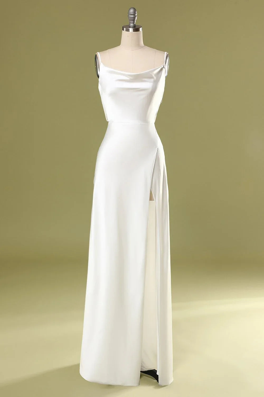 White Sleeveless Floor-Length Wedding Dress - Chloe Dress