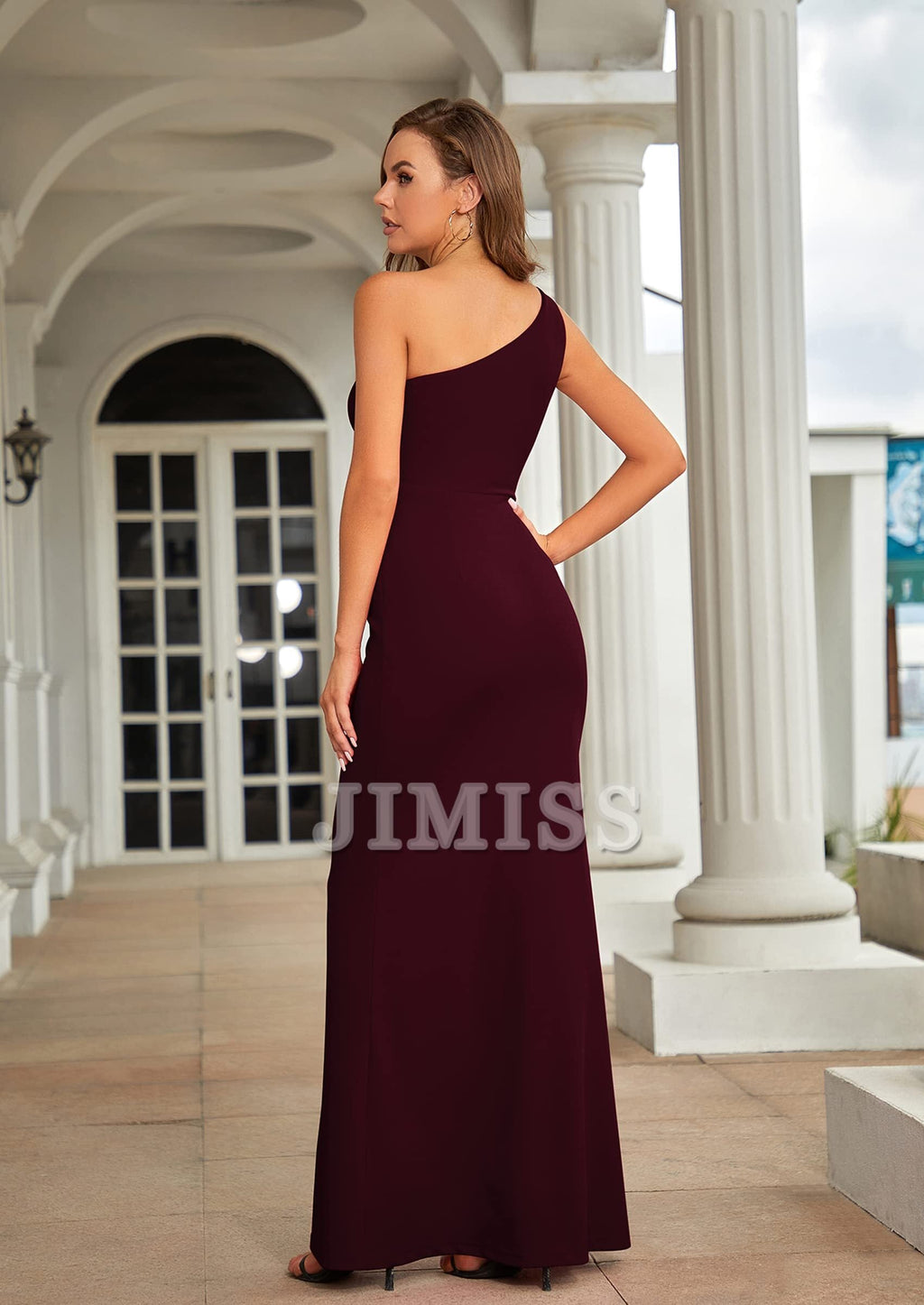 Ball Gown One-Shoulder Sleeveless High Slit Wedding Gown - Chloe Dress