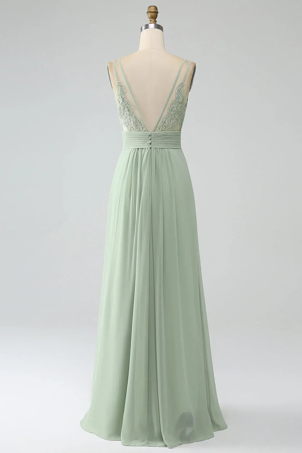 A-Line Chiffon Pleated Wedding Dress - Chloe Dress