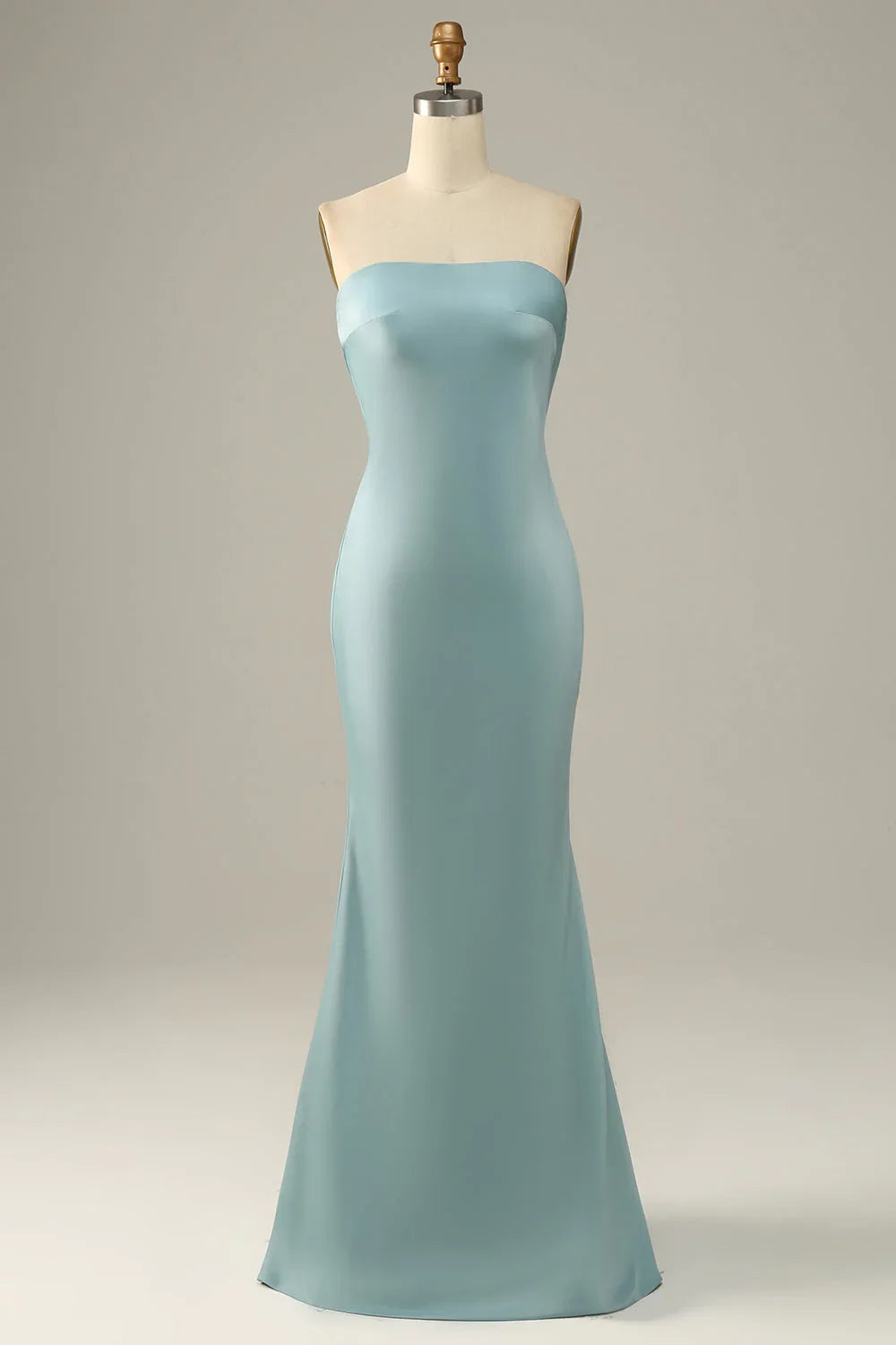 Blue Satin Wedding Dress - Chloe Dress