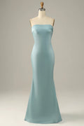 Blue Satin Wedding Dress - Chloe Dress