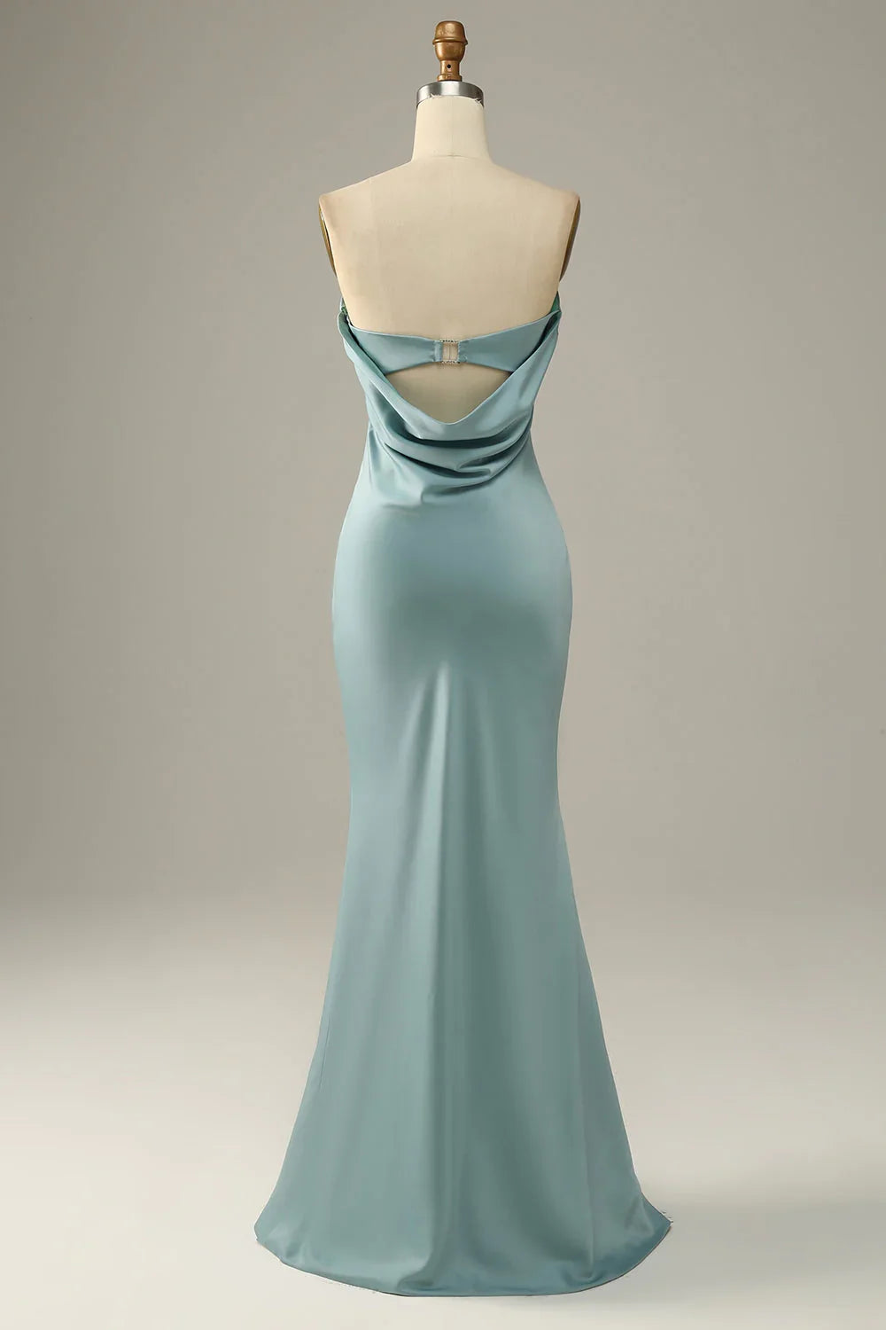 Blue Satin Wedding Dress - Chloe Dress