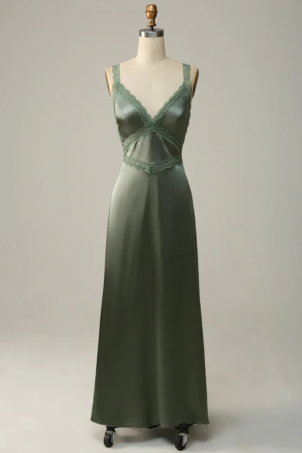 Green Satin Wedding Dress - Chloe Dress