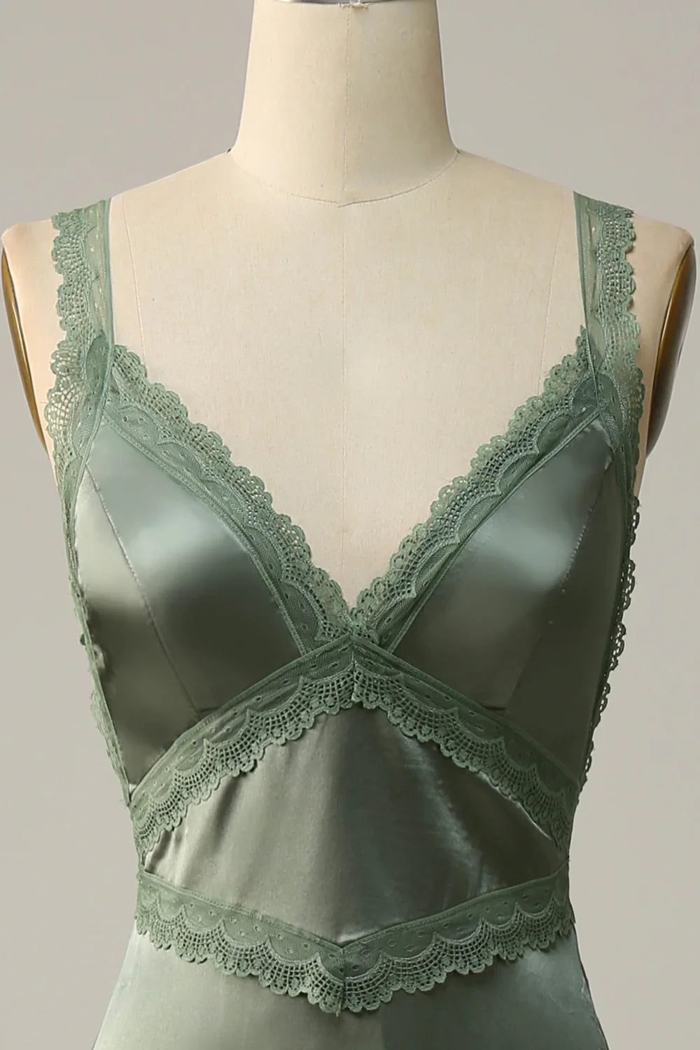 Green Satin Wedding Dress - Chloe Dress