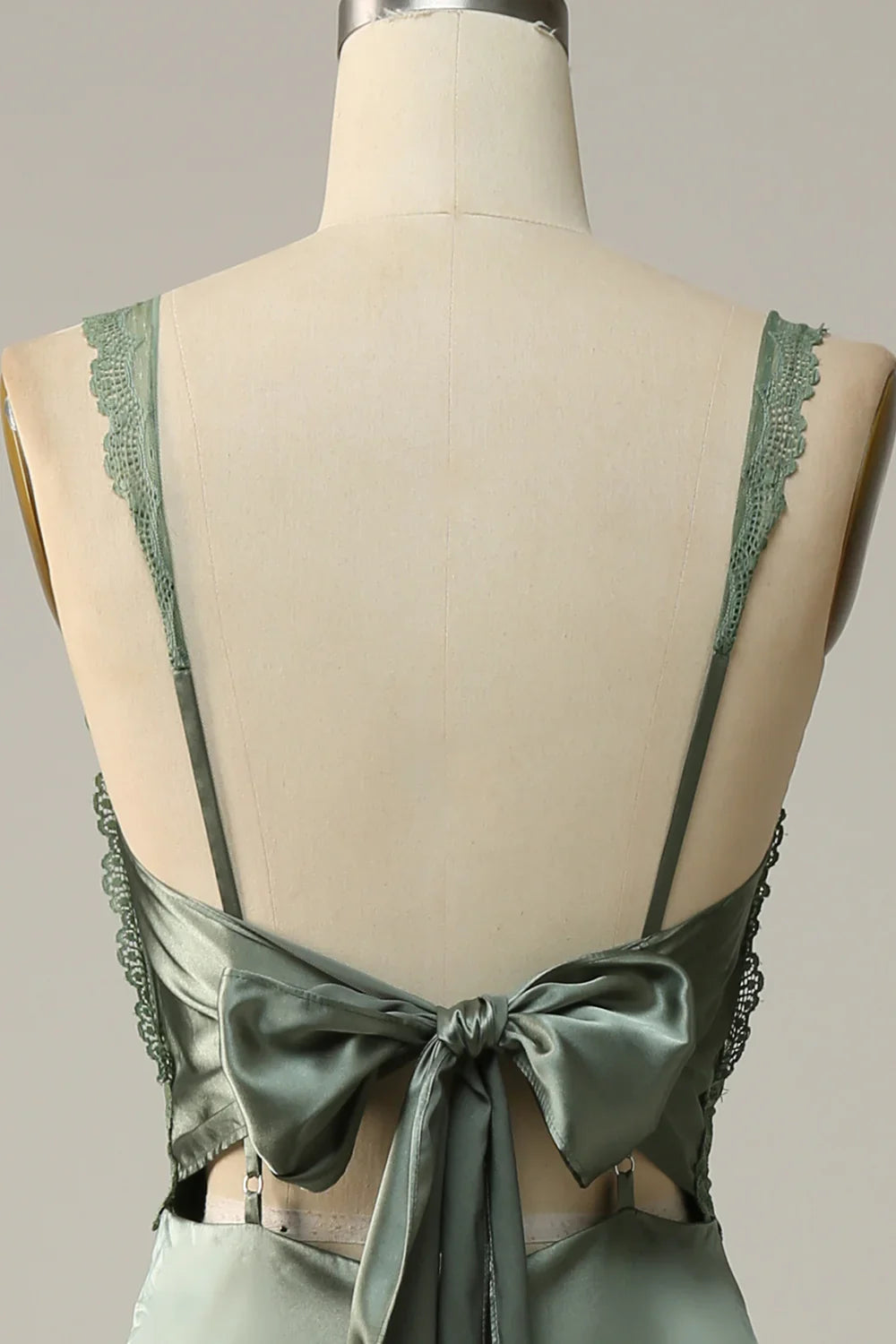 Green Satin Wedding Dress - Chloe Dress