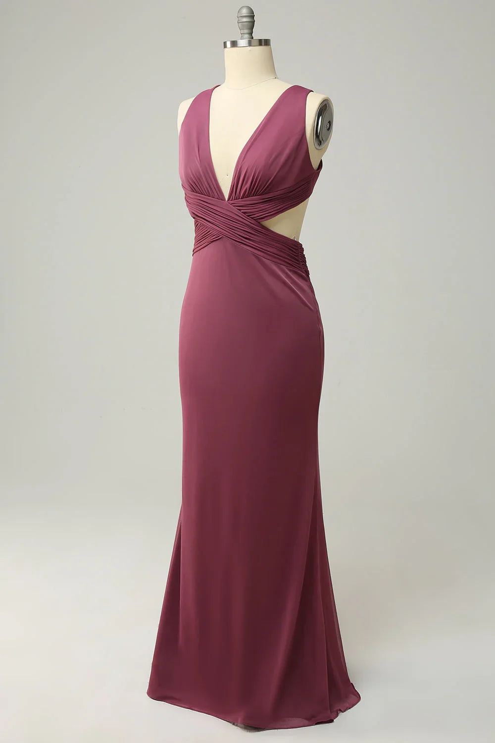 V-Neck High Slit Wedding Dress - Chloe Dress