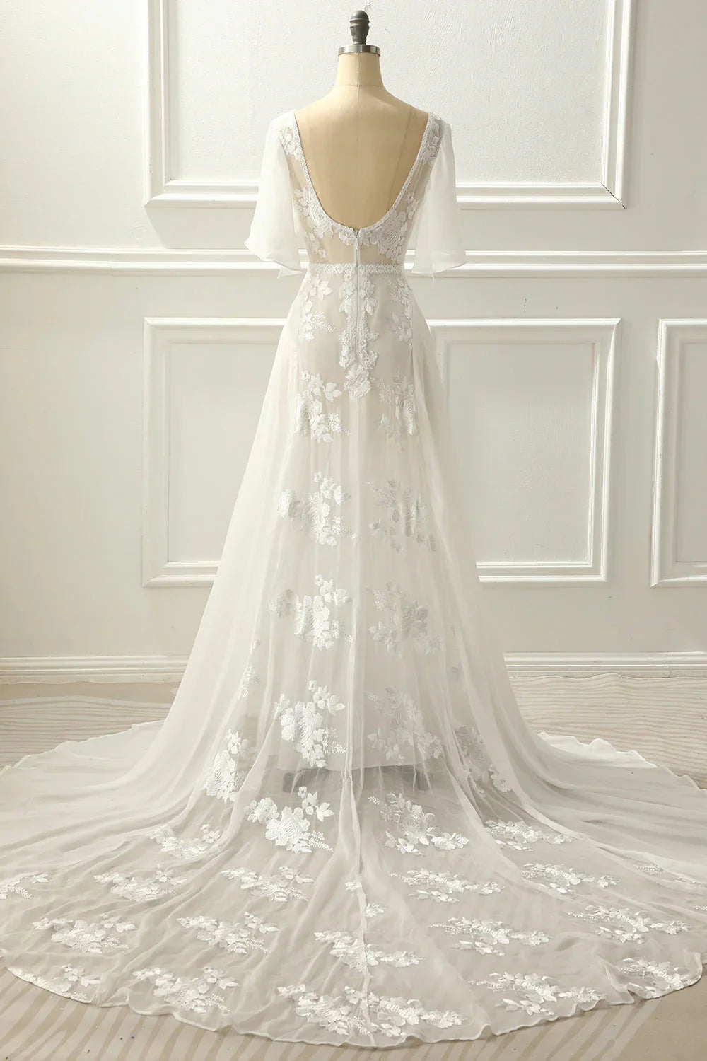 Ivory A-Line V-Neck Wedding Dress - Chloe Dress