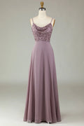 Pink Beaded Wedding Dress - Chloe Dress