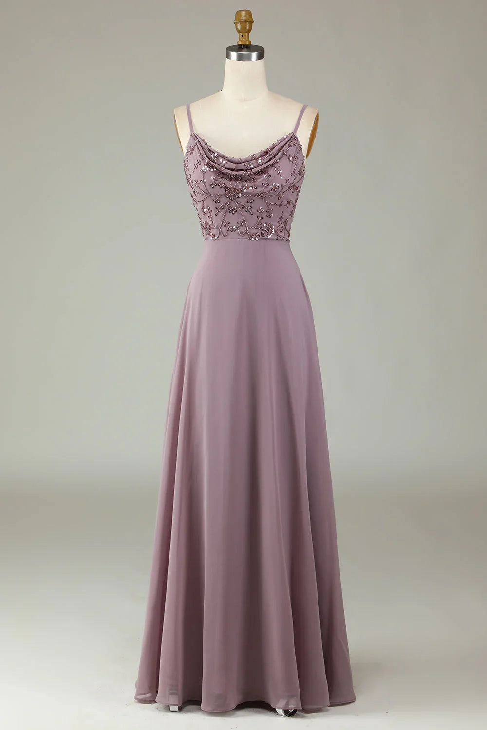 Pink Beaded Wedding Dress - Chloe Dress