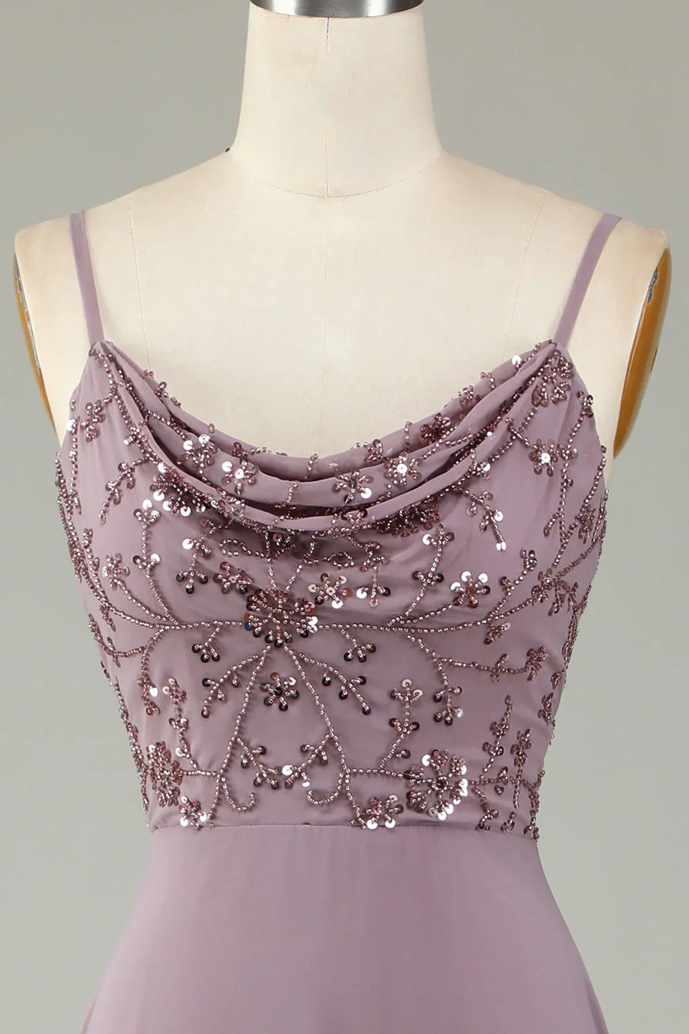 Pink Beaded Wedding Dress - Chloe Dress