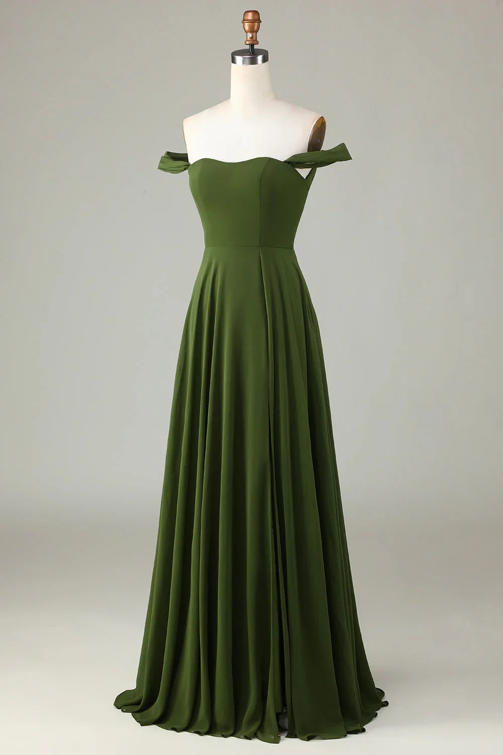Off-Shoulder High Slit Wedding Dress - Chloe Dress