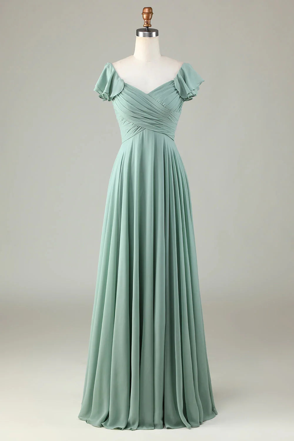 Lace Lace-Up Back Ruffled Wedding Dress - Chloe Dress