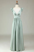 V-Neck Ruffled Wedding Dress - Chloe Dress