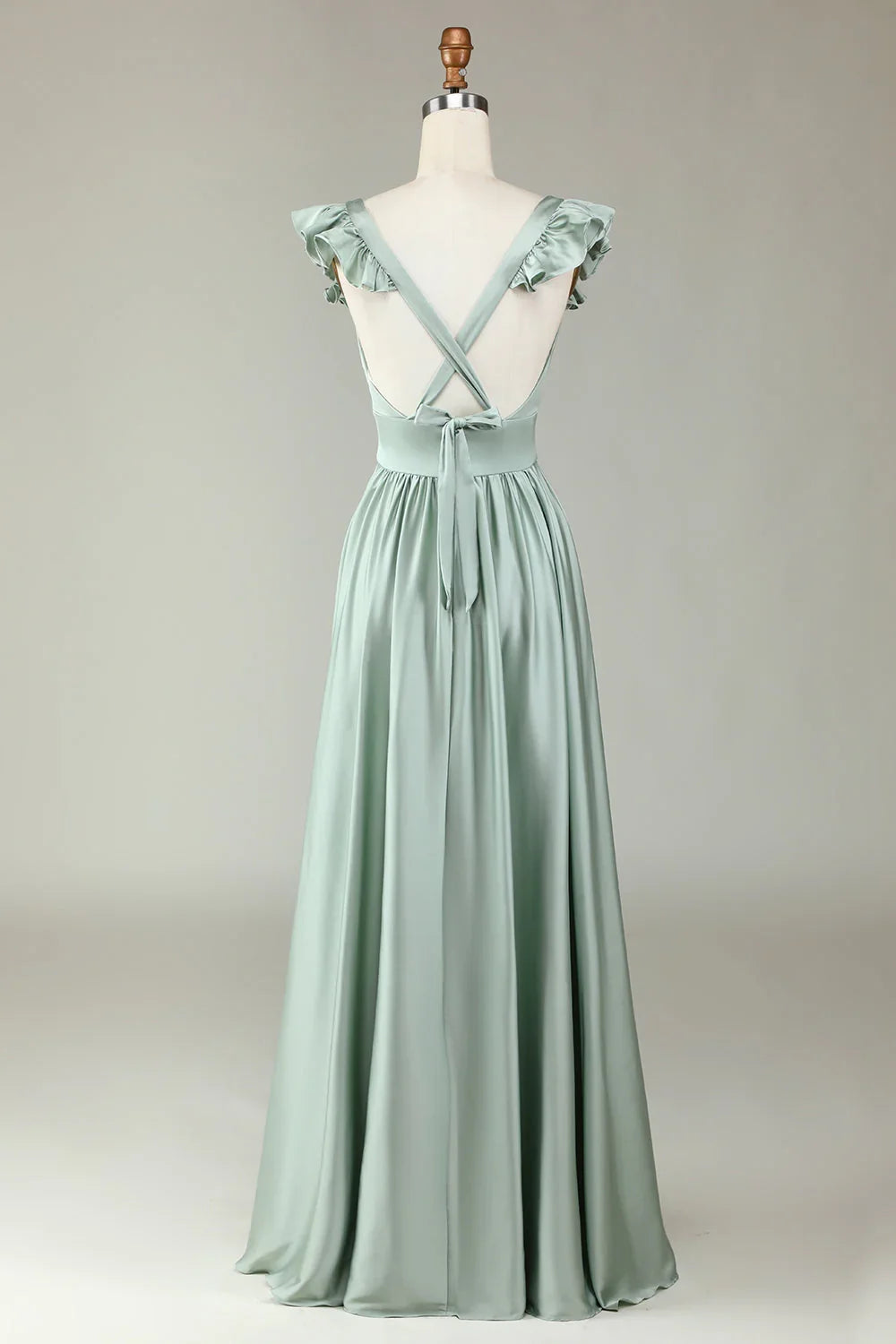 V-Neck Ruffled Wedding Dress - Chloe Dress