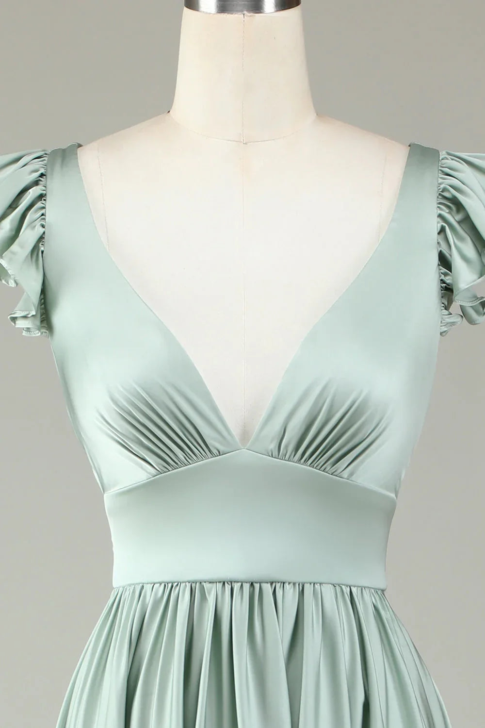 V-Neck Ruffled Wedding Dress - Chloe Dress