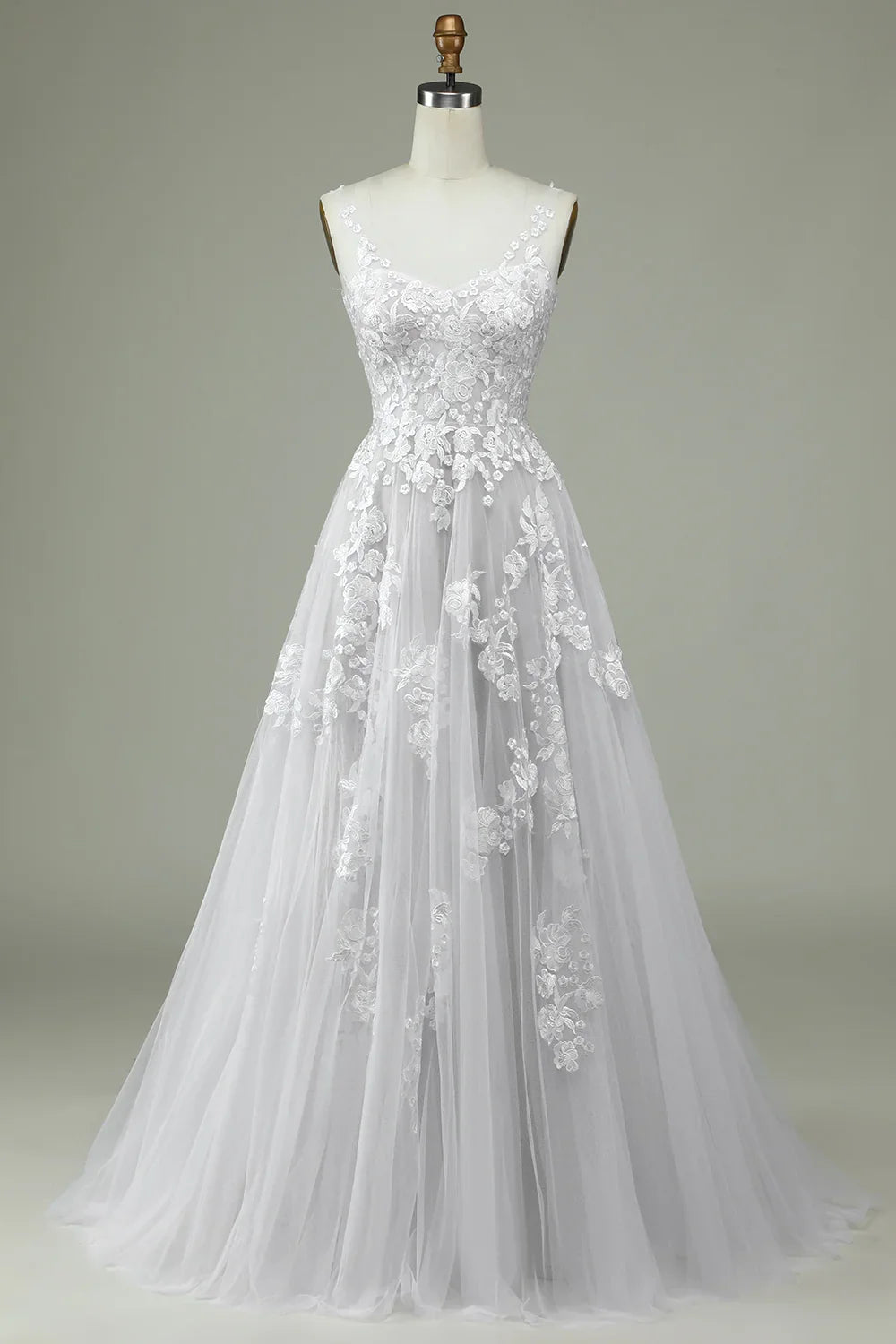 Ivory Lace Backless Wedding Dress - Chloe Dress