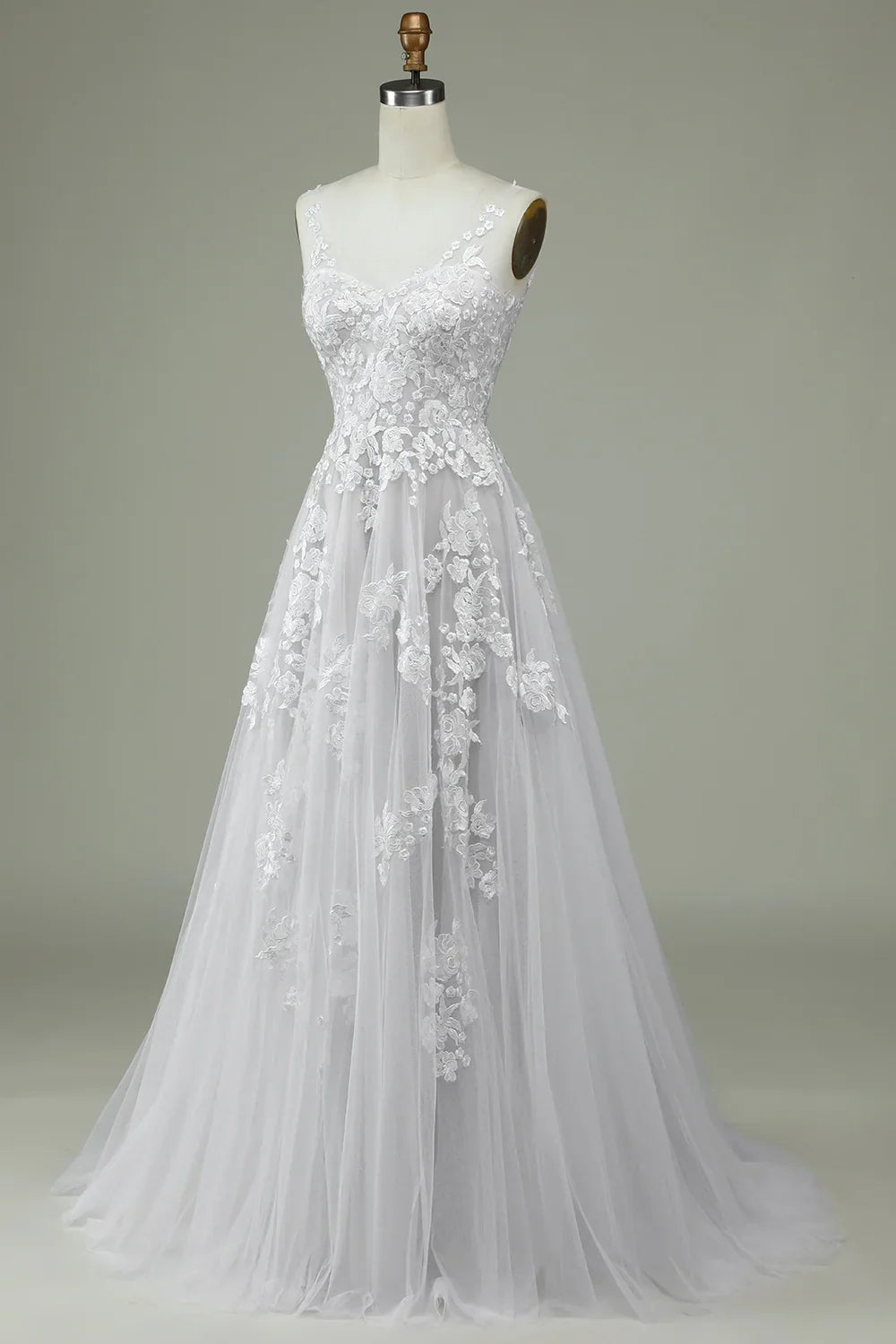 Ivory Lace Backless Wedding Dress - Chloe Dress
