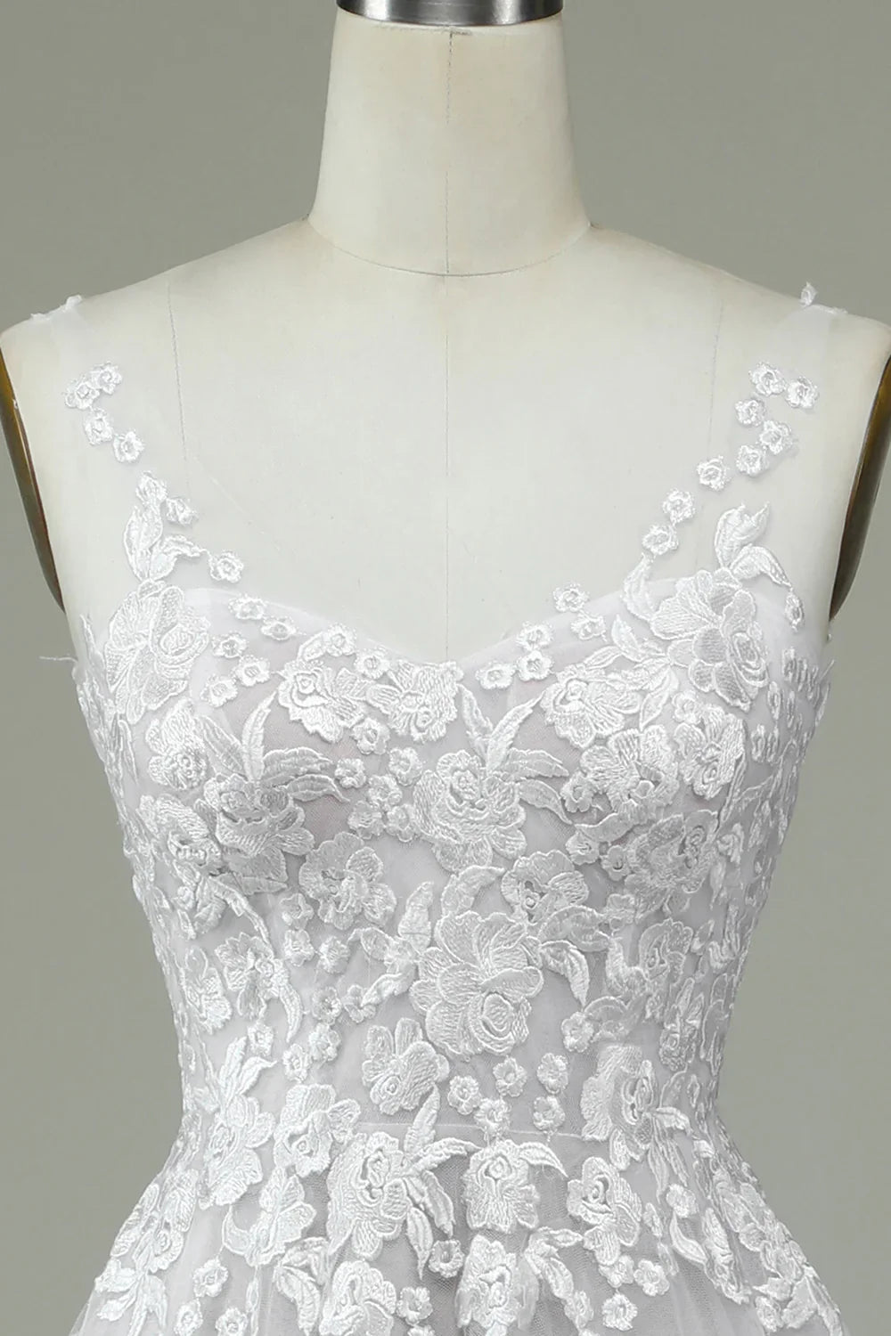 Ivory Lace Backless Wedding Dress - Chloe Dress