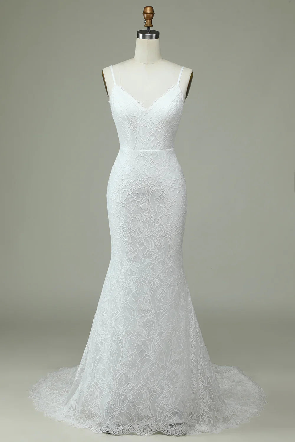 Ivory Off-Shoulder Lace Wedding Dress - Chloe Dress