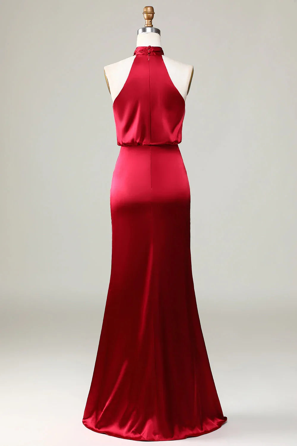 Wine Sleeveless Wedding Dress - Chloe Dress