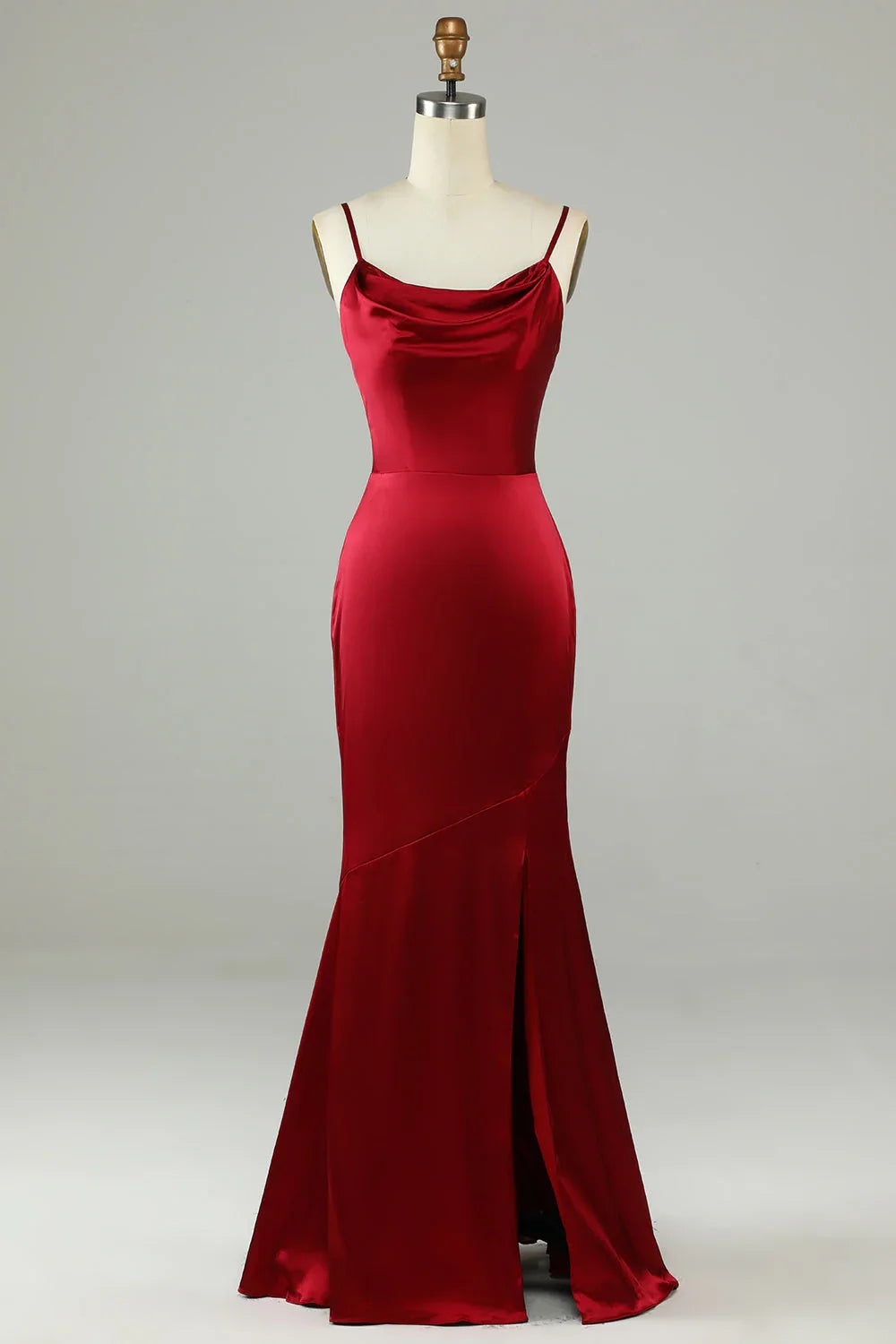 Wine High Slit Wedding Dress - Chloe Dress
