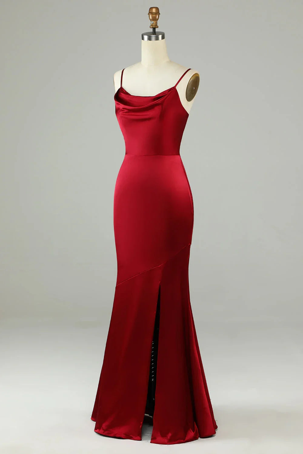 Wine High Slit Wedding Dress - Chloe Dress