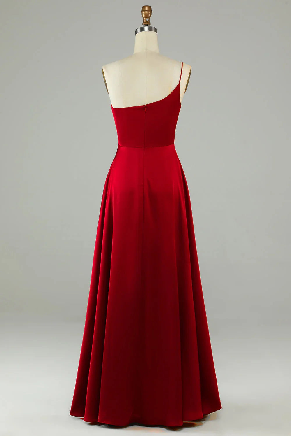 Wine One-Shoulder Ruffled Wedding Dress - Chloe Dress
