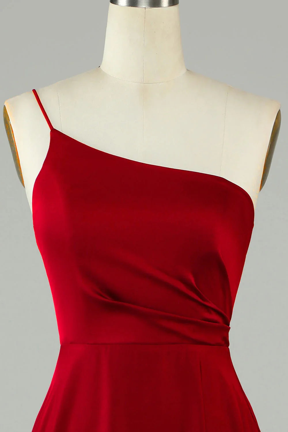 Wine One-Shoulder Ruffled Wedding Dress - Chloe Dress