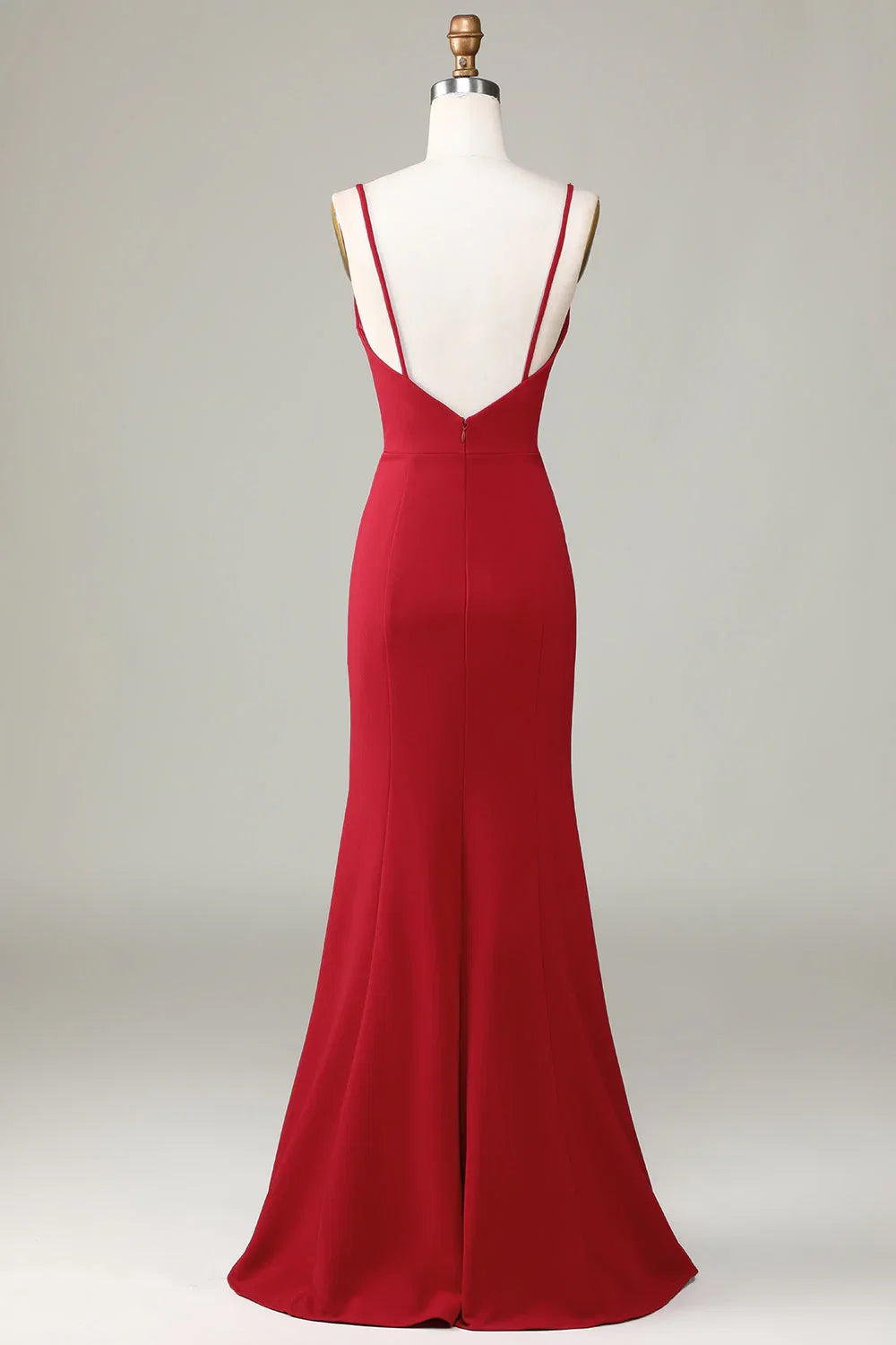 Wine Sleeveless High Slit Wedding Dress - Chloe Dress