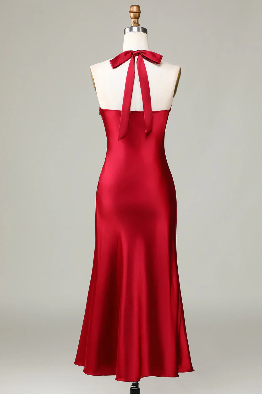 Wine Sleeveless High Slit Wedding Dress - Chloe Dress