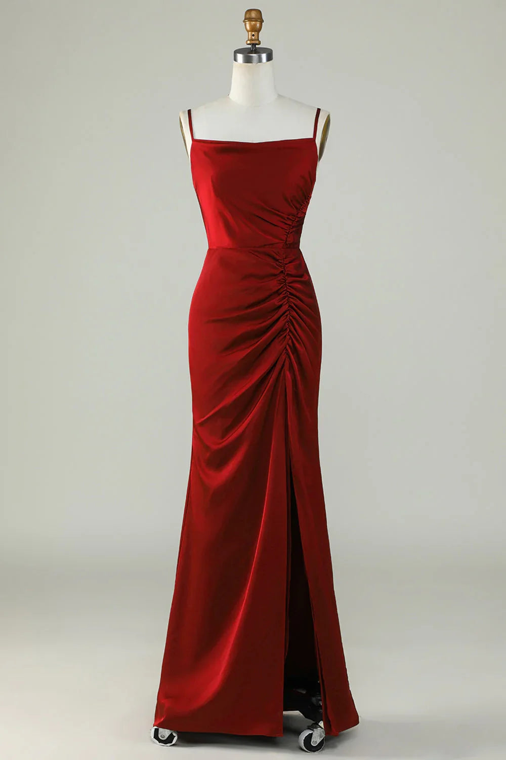 Wine High Slit Wedding Dress - Chloe Dress