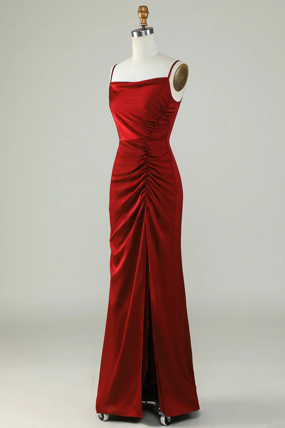 Wine High Slit Wedding Dress - Chloe Dress