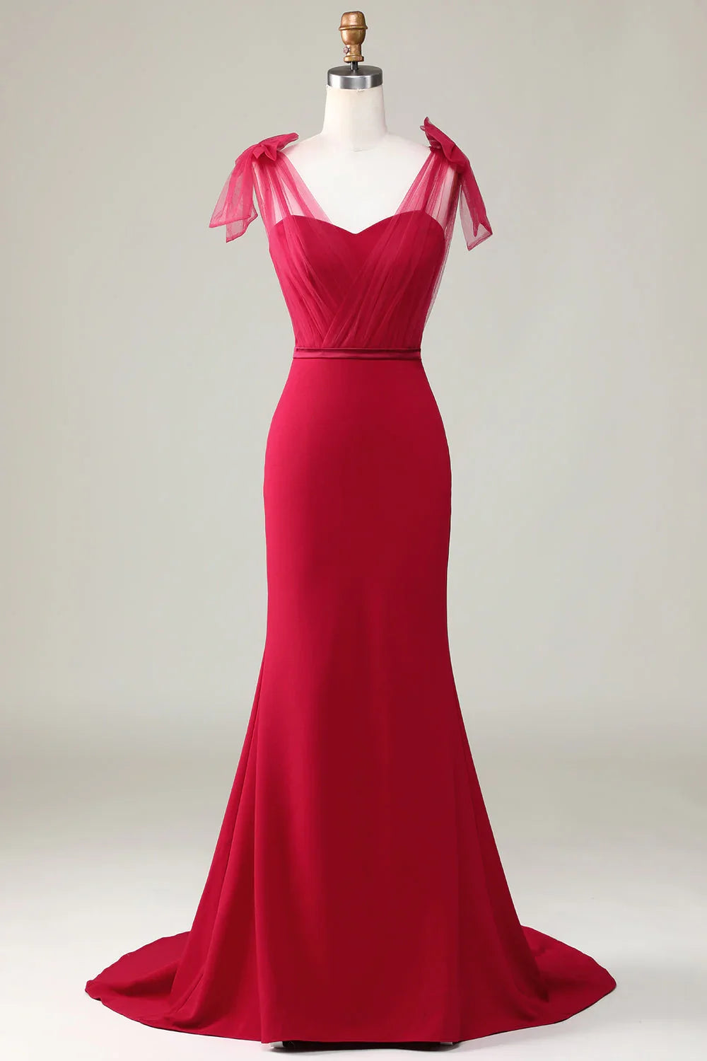 Wine Satin Wedding Dress - Chloe Dress