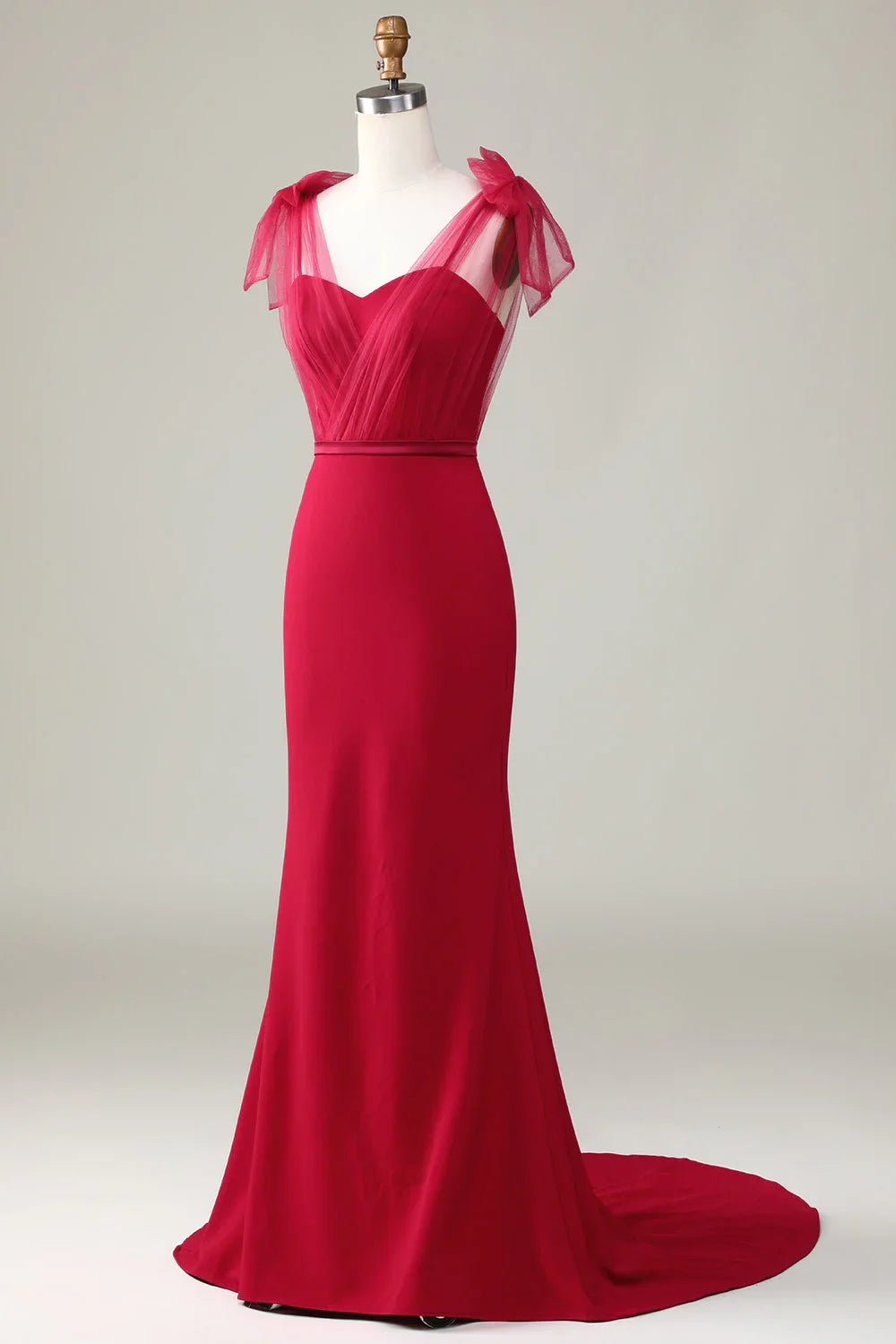 Wine Satin Wedding Dress - Chloe Dress
