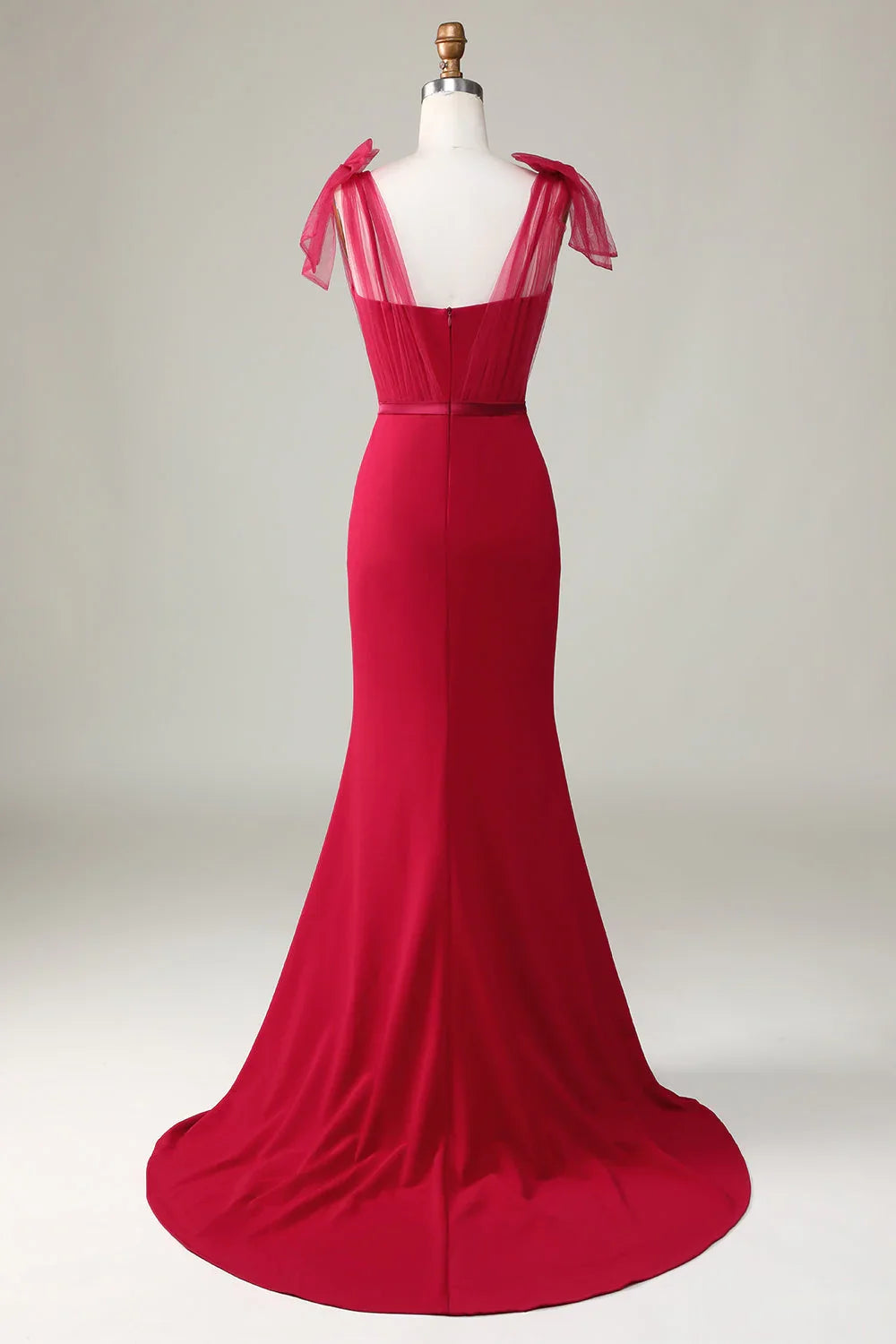 Wine Satin Wedding Dress - Chloe Dress