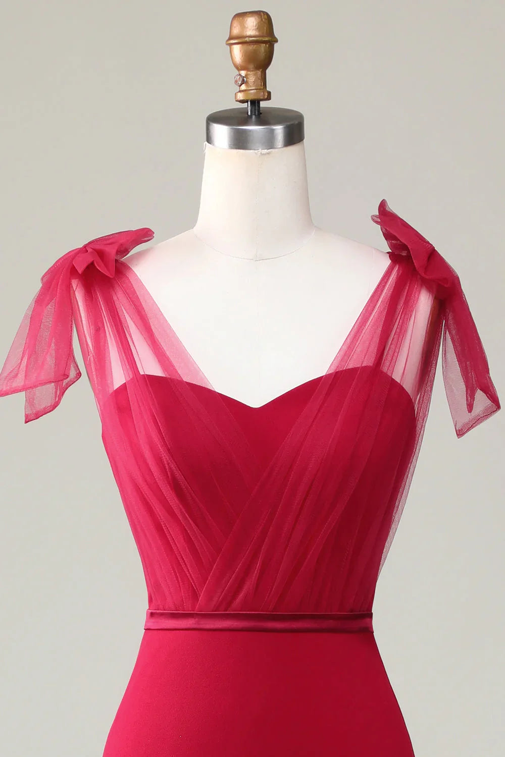 Wine Satin Wedding Dress - Chloe Dress