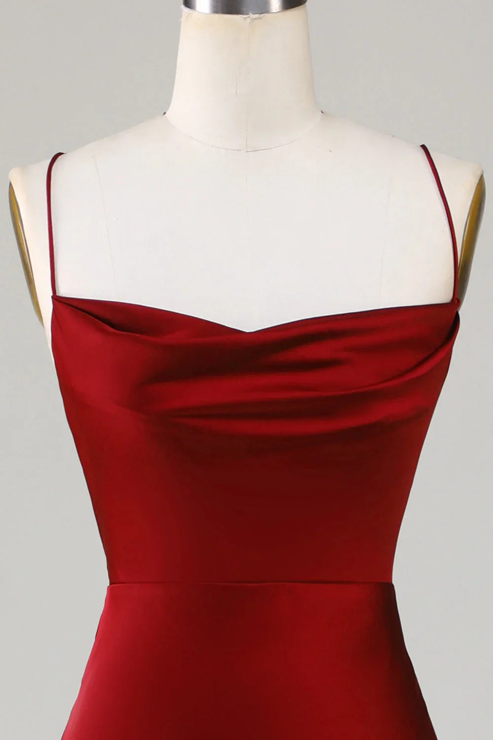 Wine Lace Lace-Up Back High Slit Wedding Dress - Chloe Dress