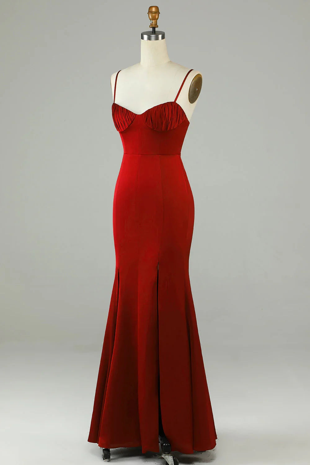 Wine High Slit Wedding Dress - Chloe Dress