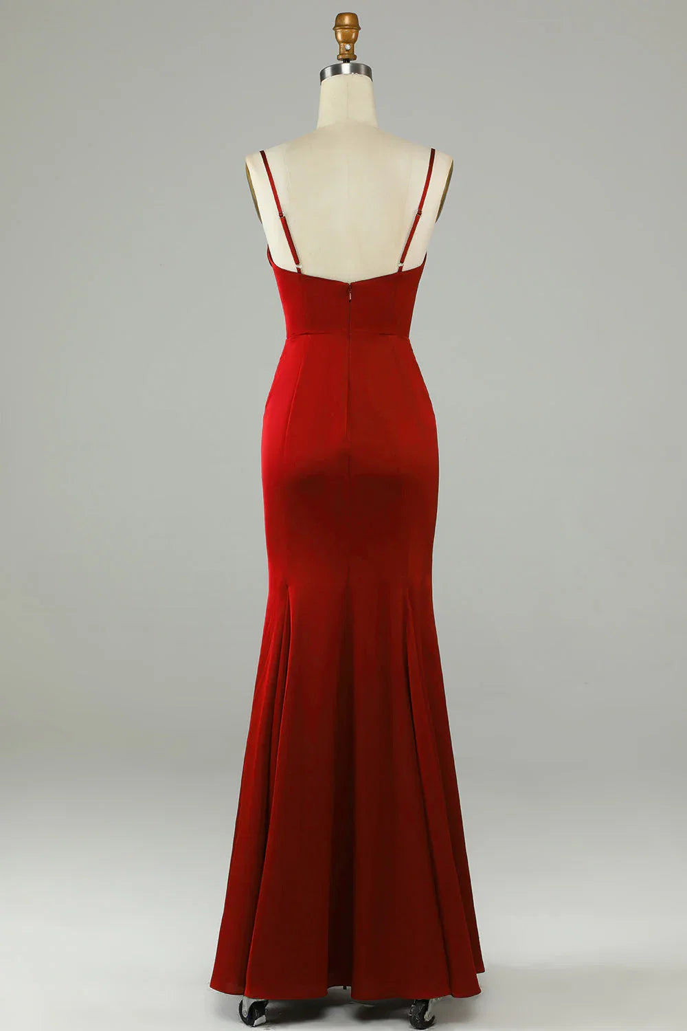 Wine High Slit Wedding Dress - Chloe Dress