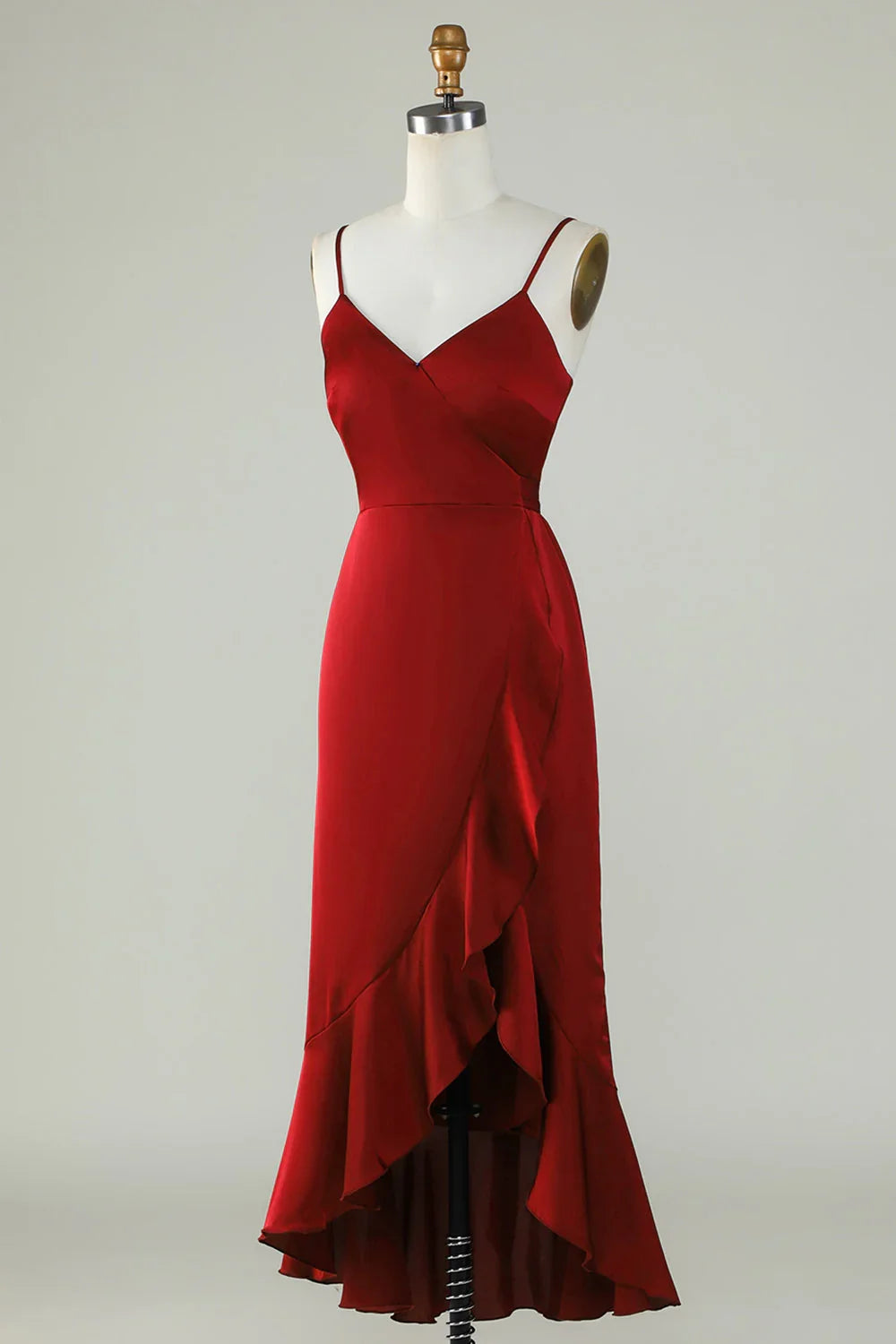 Wine Ruffled Wedding Dress - Chloe Dress