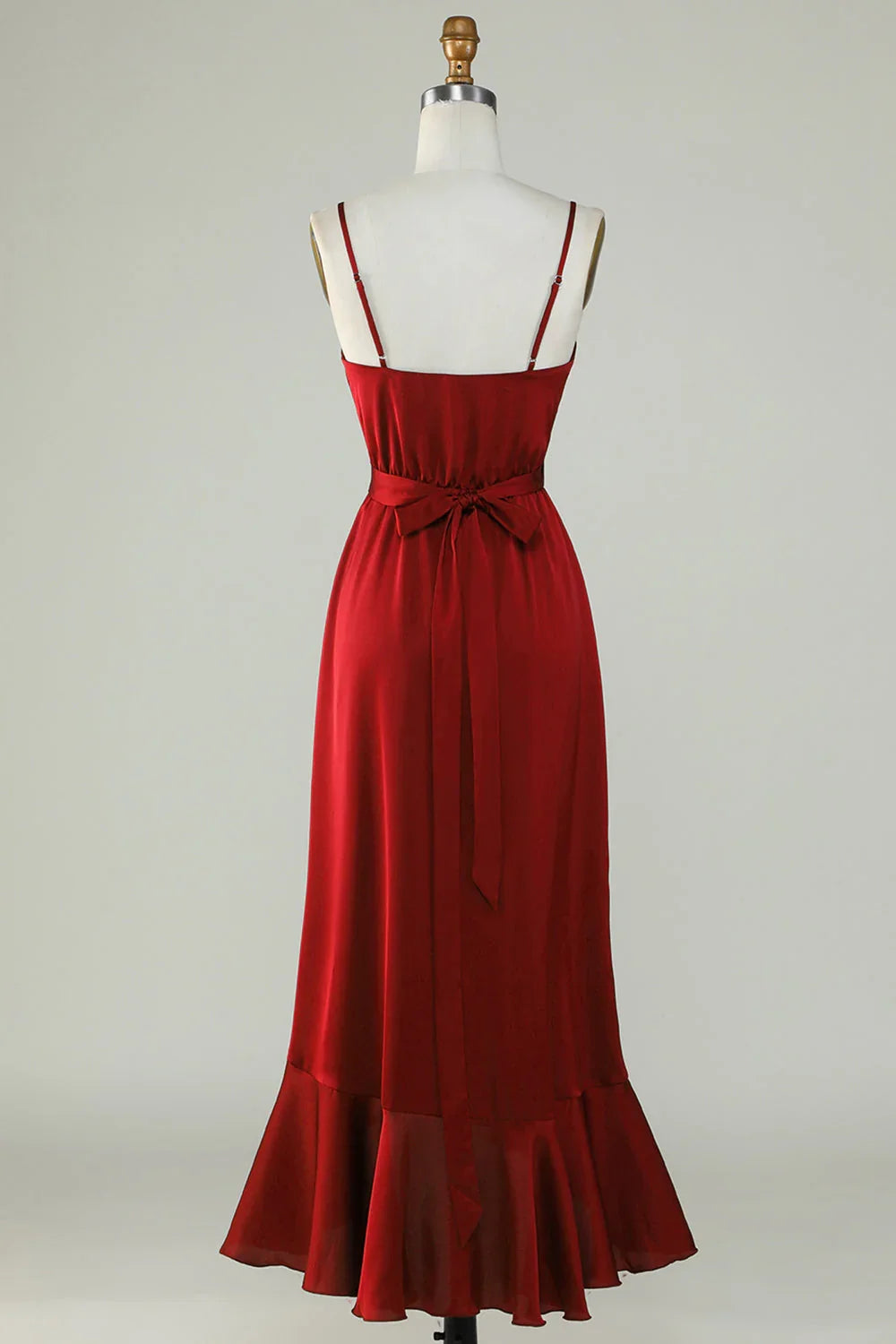 Wine Ruffled Wedding Dress - Chloe Dress