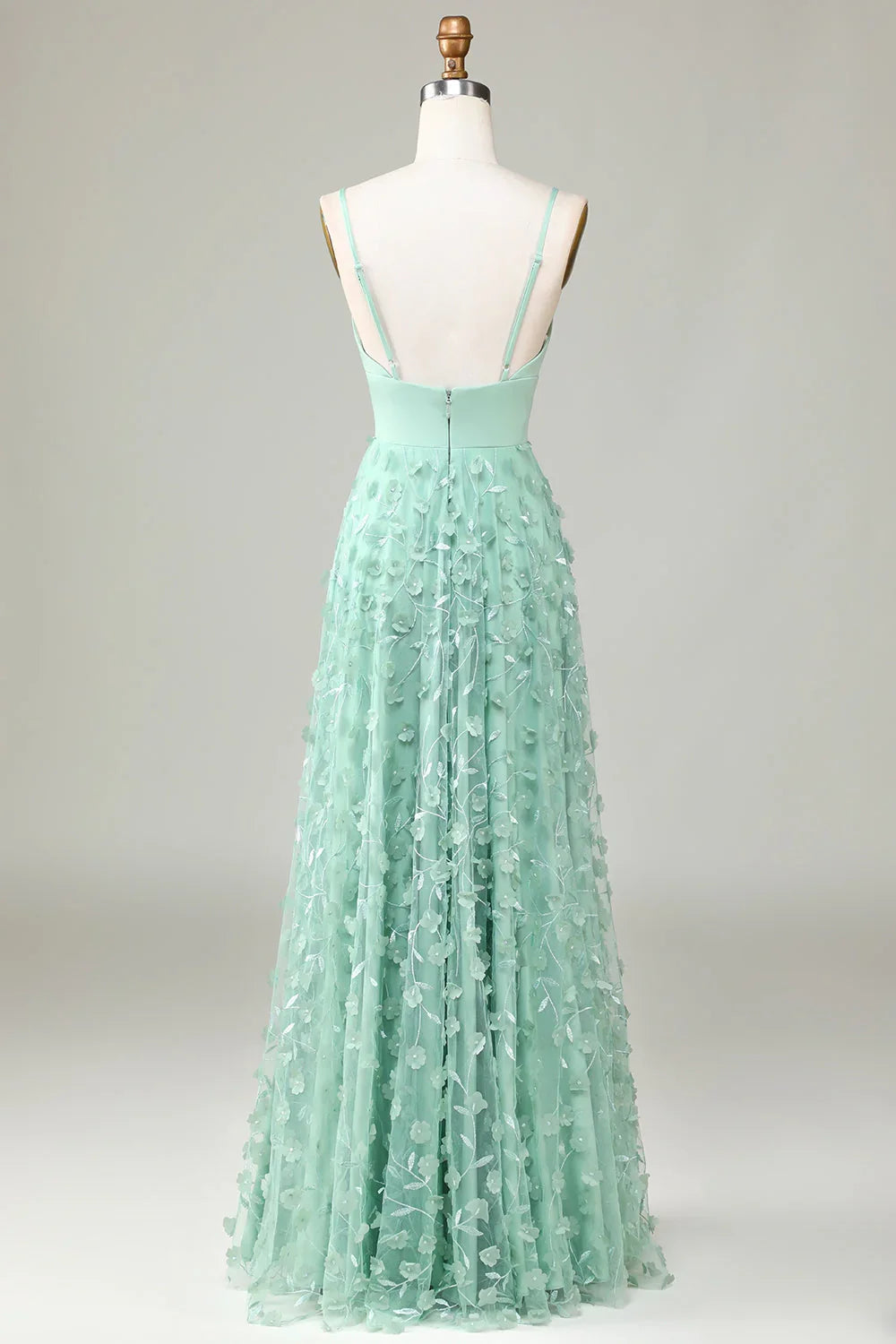 Green A-Line Sleeveless Wedding Dress - Chloe Dress