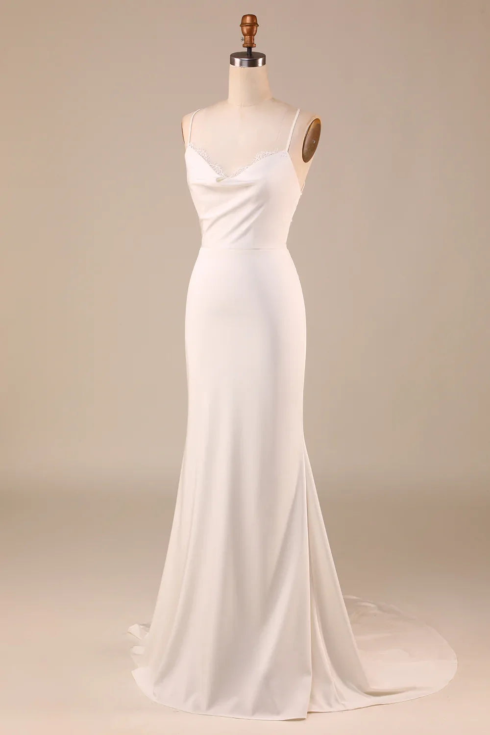 Ivory Backless Floor-Length Wedding Dress - Chloe Dress
