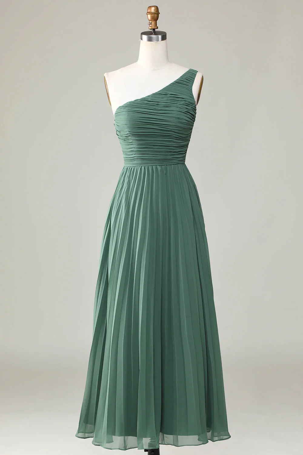 A-Line One-Shoulder Pleated Wedding Dress - Chloe Dress