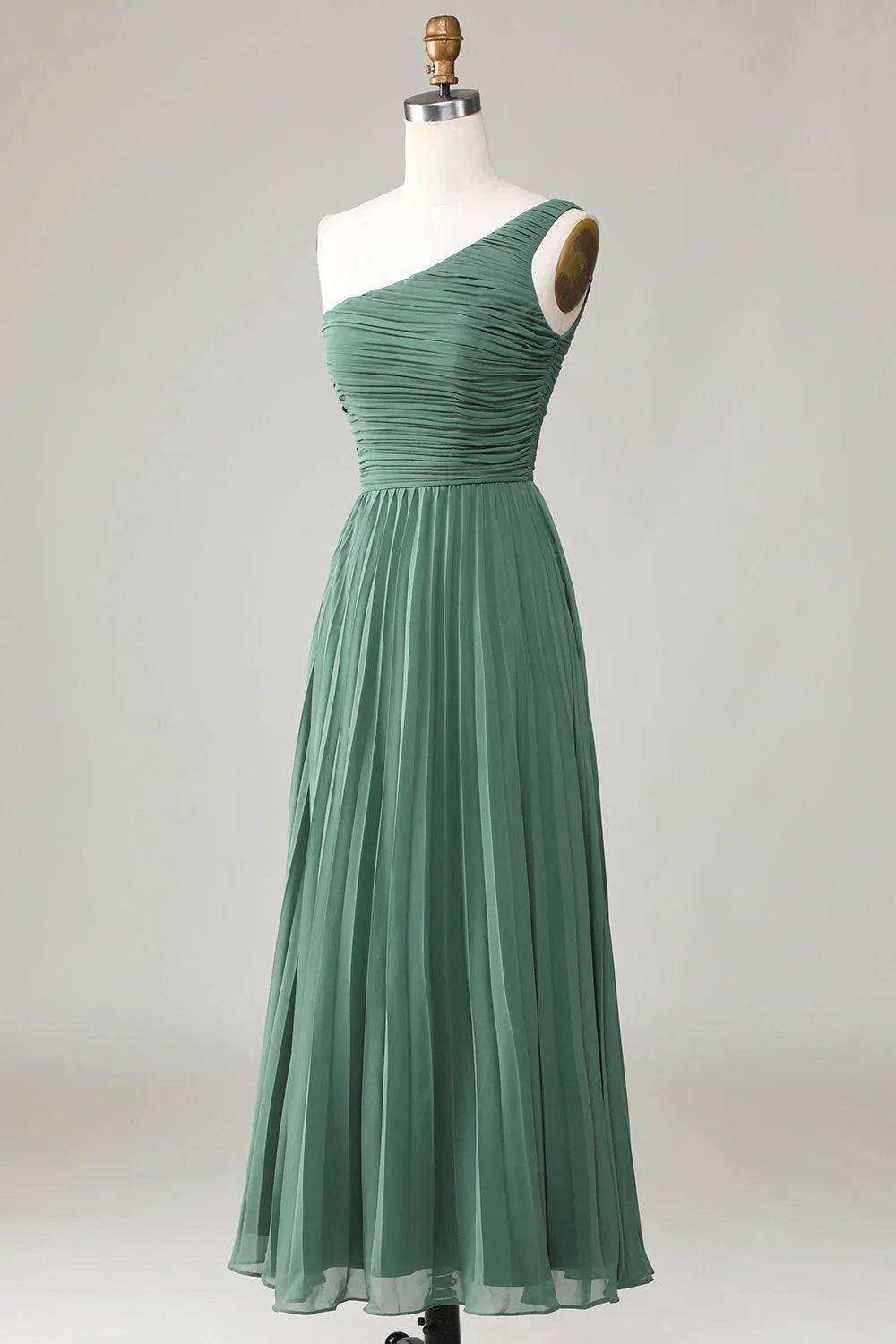 A-Line One-Shoulder Pleated Wedding Dress - Chloe Dress