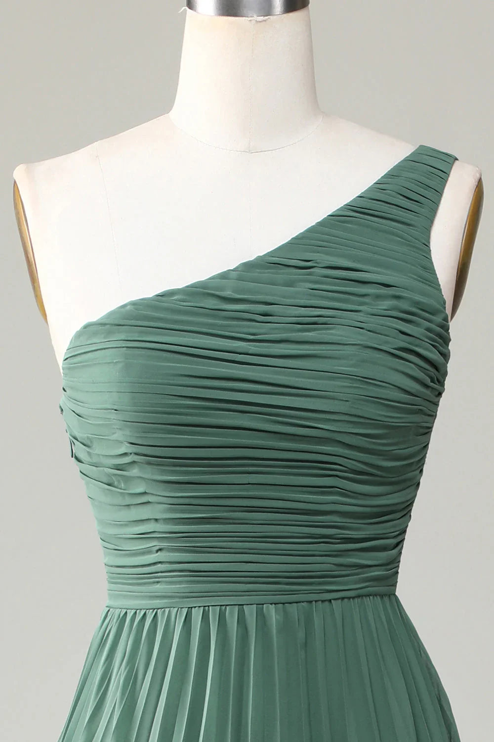 A-Line One-Shoulder Pleated Wedding Dress - Chloe Dress