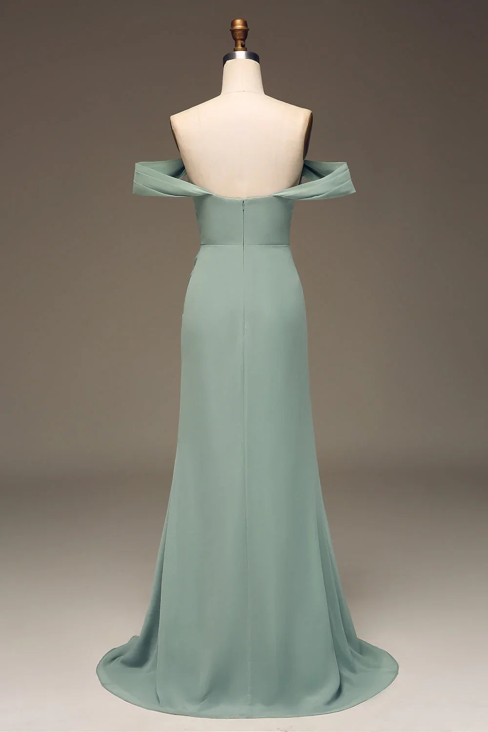 Off-Shoulder Chiffon Pleated Wedding Dress - Chloe Dress