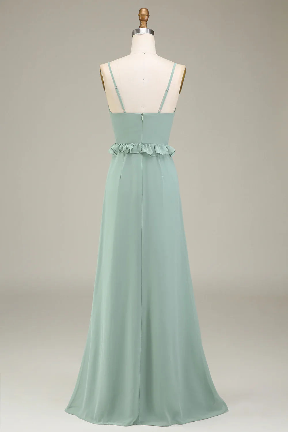 A-Line V-Neck Chiffon Ruffled Wedding Dress - Chloe Dress
