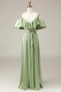 A-Line Off-Shoulder Satin Wedding Dress - Chloe Dress