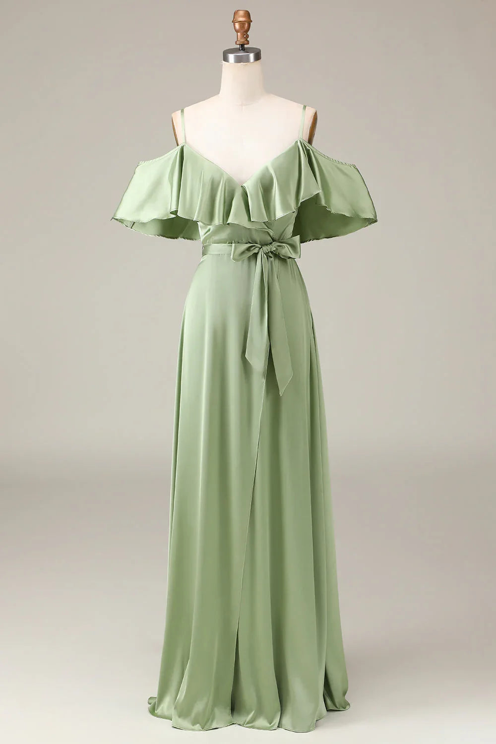 A-Line Off-Shoulder Satin Wedding Dress - Chloe Dress